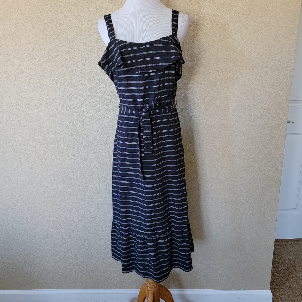 Banana Republic Factory Striped Tie-Waist Dress, Size 8